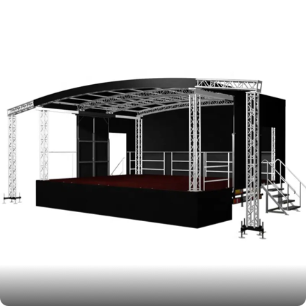 Système de scène de botte de toit adapté aux besoins du client par installation rapide extérieure avec plate-forme de scène mobile pour le concert d'événements