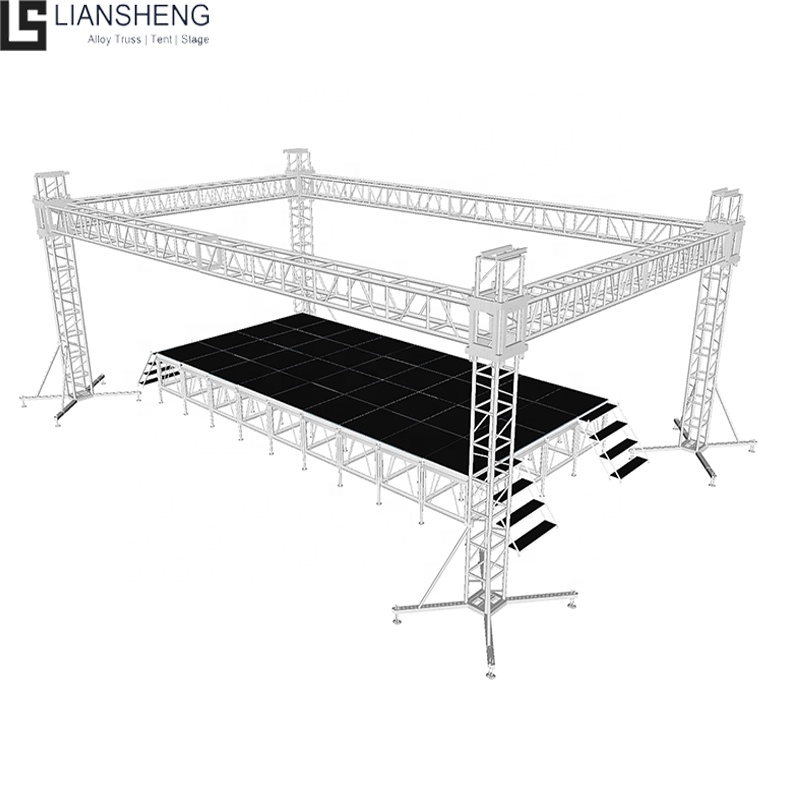 Cadre de scène en aluminium pour Concert de Podium extérieur, avec supports de système de levage d'affichage en treillis, meilleure vente