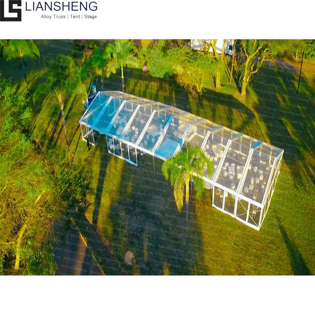 Cadre en alliage d'aluminium, cadre noir, couverture transparente, tente de réception de mariage personnalisée pour 500 à 1000 personnes