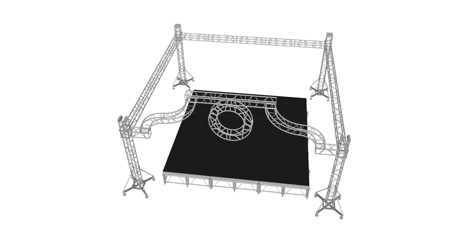 Concert de podium d'étape d'événement de défilé de mode d'affichage de botte d'éclairage en aluminium extérieur de dessus plat en aluminium