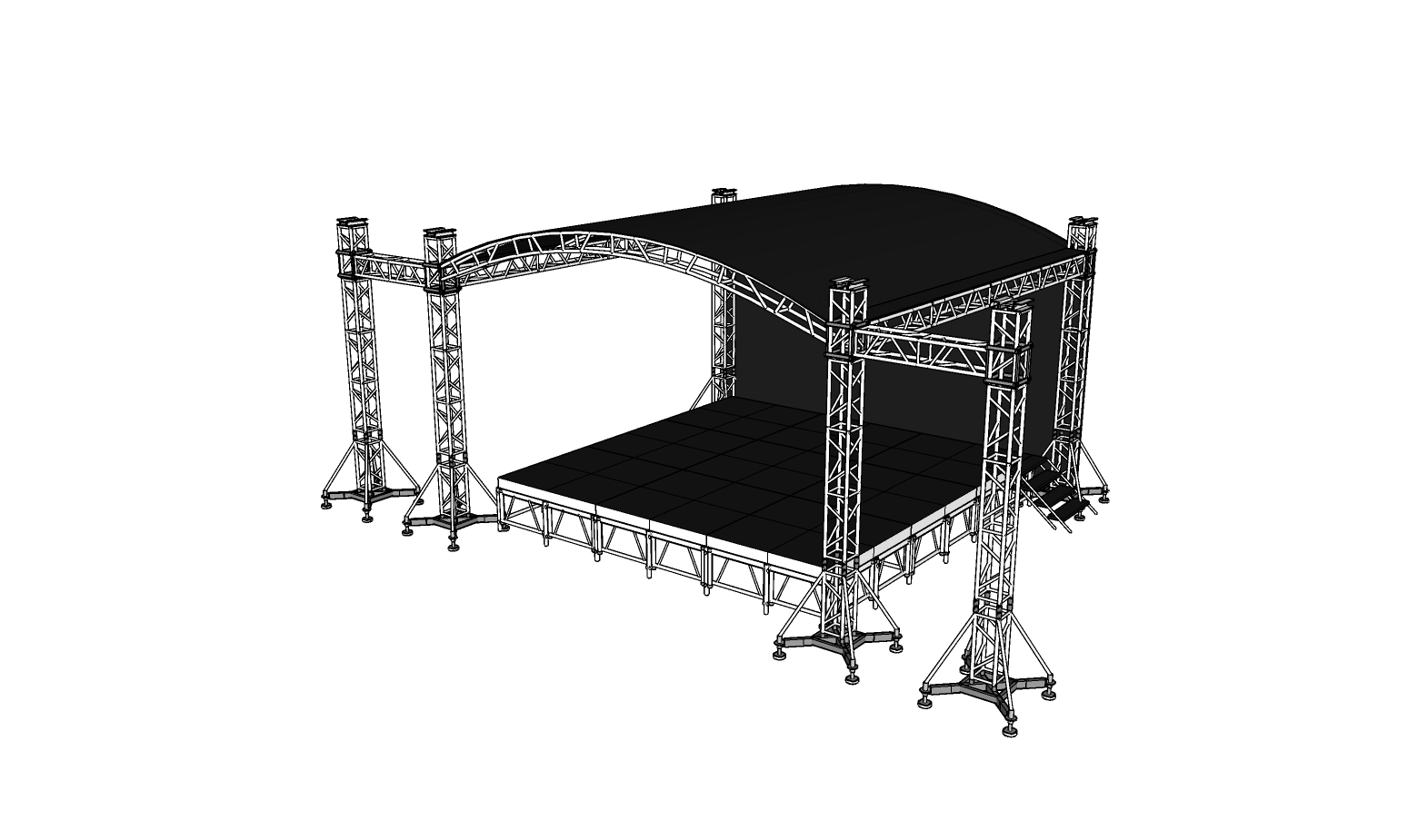 Concert de podium d'étape d'événement de défilé de mode d'affichage de botte d'éclairage en aluminium extérieur de dessus plat en aluminium