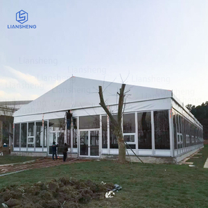 Offre spéciale cadre en aluminium tente extérieure étanche coupe-vent tente personnalisée Arc haut mur de verre exposition tente d'affaires