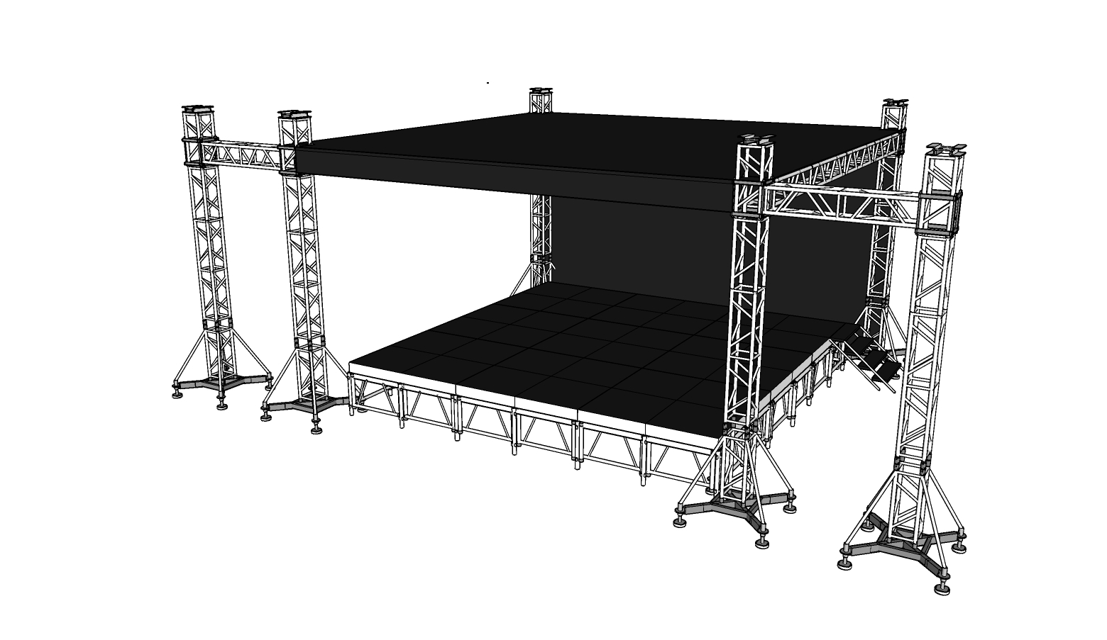 Concert de podium d'étape d'événement de défilé de mode d'affichage de botte d'éclairage en aluminium extérieur de dessus plat en aluminium