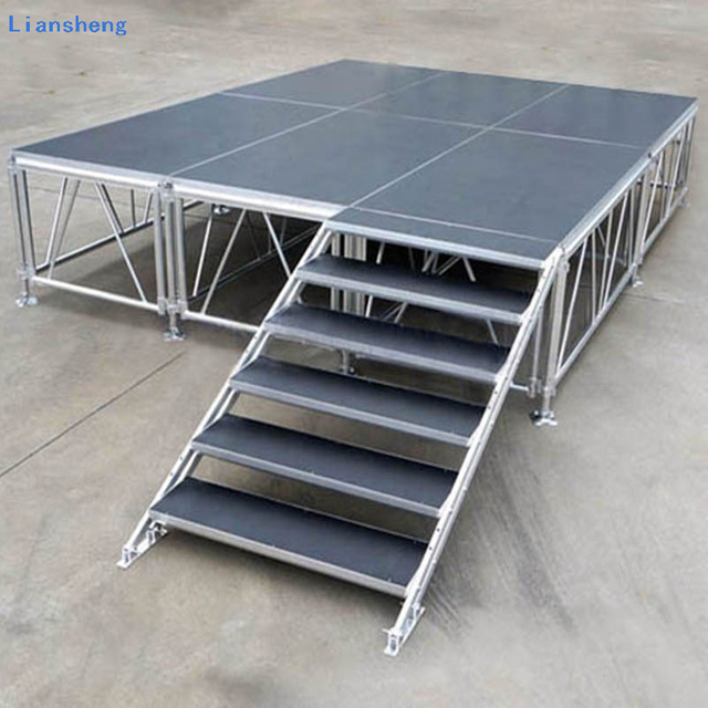 Plate-forme de scène en aluminium robuste sur mesure pour événements, concerts, expositions et mariages