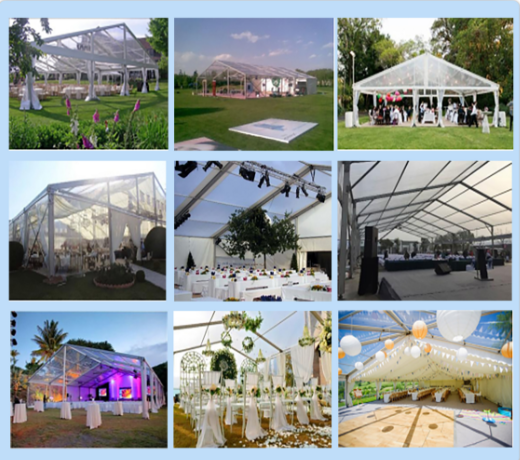 Tente de mariage d'atrium transparent de luxe