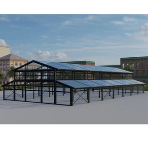 Tentes de mariage à cadre noir, Atrium, Structure de lieu d'événement, chapiteau avec Structure murale en verre, tente pour fêtes et événements, nouvel arrivage