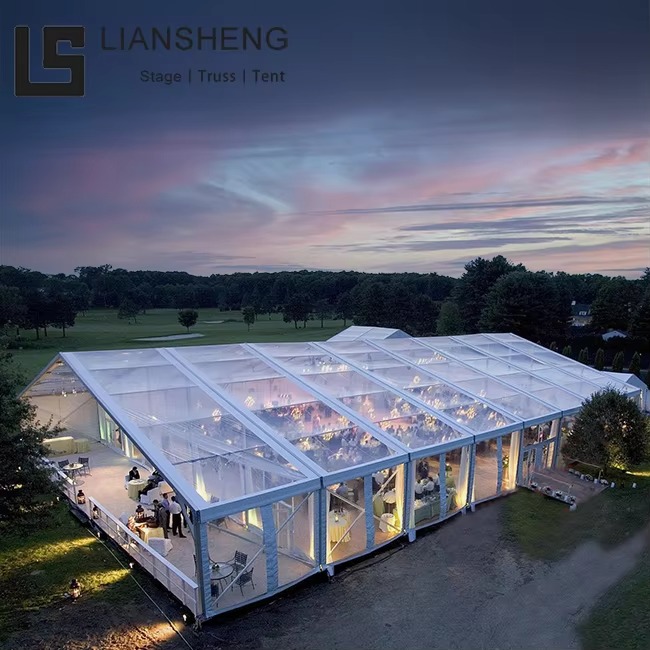 Tente de fête d'événement de mariage de couverture claire d'alliage d'aluminium pour 100 300 500 personnes