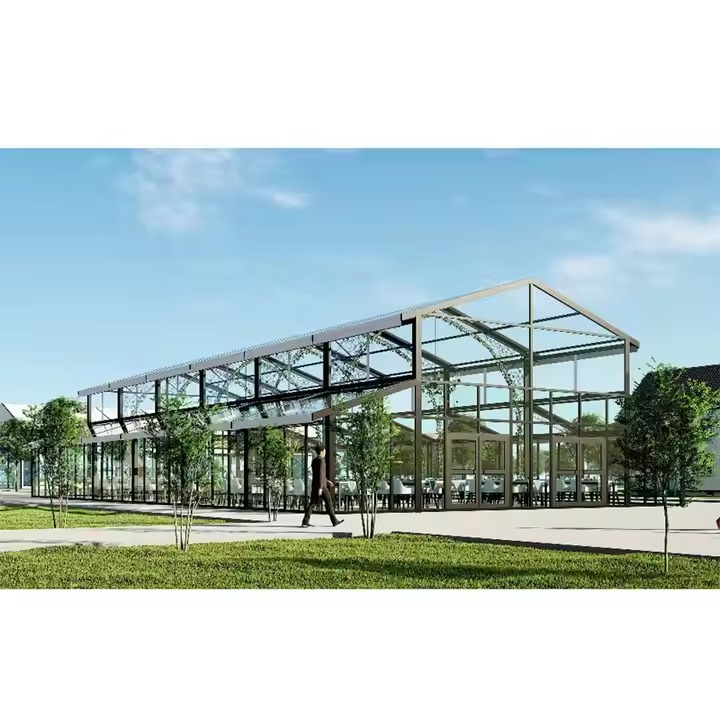 Tentes de mariage à cadre noir, Atrium, Structure de lieu d'événement, chapiteau avec Structure murale en verre, tente pour fêtes et événements, nouvel arrivage