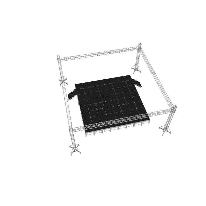 Système de scène de botte en aluminium à dessus plat de conception libre, scène extérieure d'événement de concert de conception personnalisée