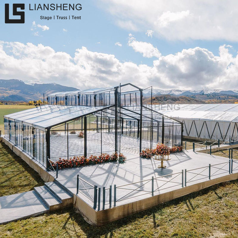Tente extérieure de luxe d'événement d'atrium d'orangerie de fête de mariage de Marques de cadre en aluminium de 4 saisons