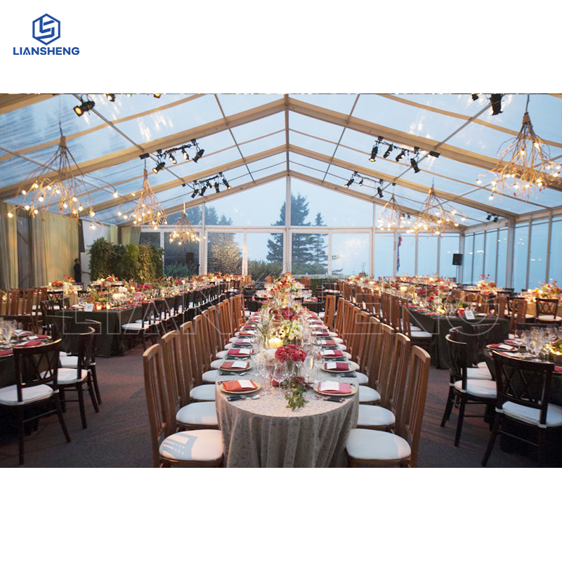 Liansheng · Pavillon du Ciel | Tente de mariage panoramique transparente en PVC de 20 m x 30 m (modèle sur mesure)