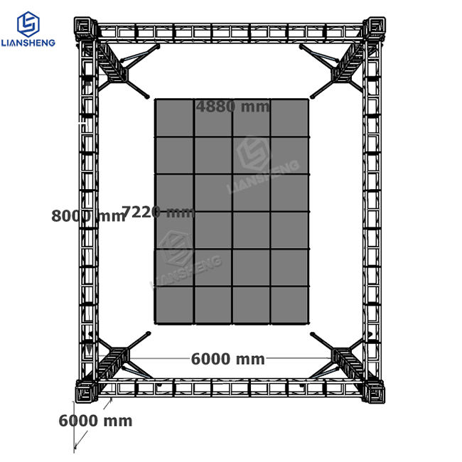 structure de botte d'étape de concert d'événement de botte de vis d'alliage d'aluminium de toit plat de 8*6*6m