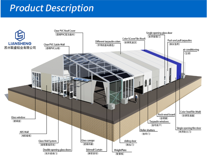 Tente de mariage ext&eacute;rieure romantique de grande valeur