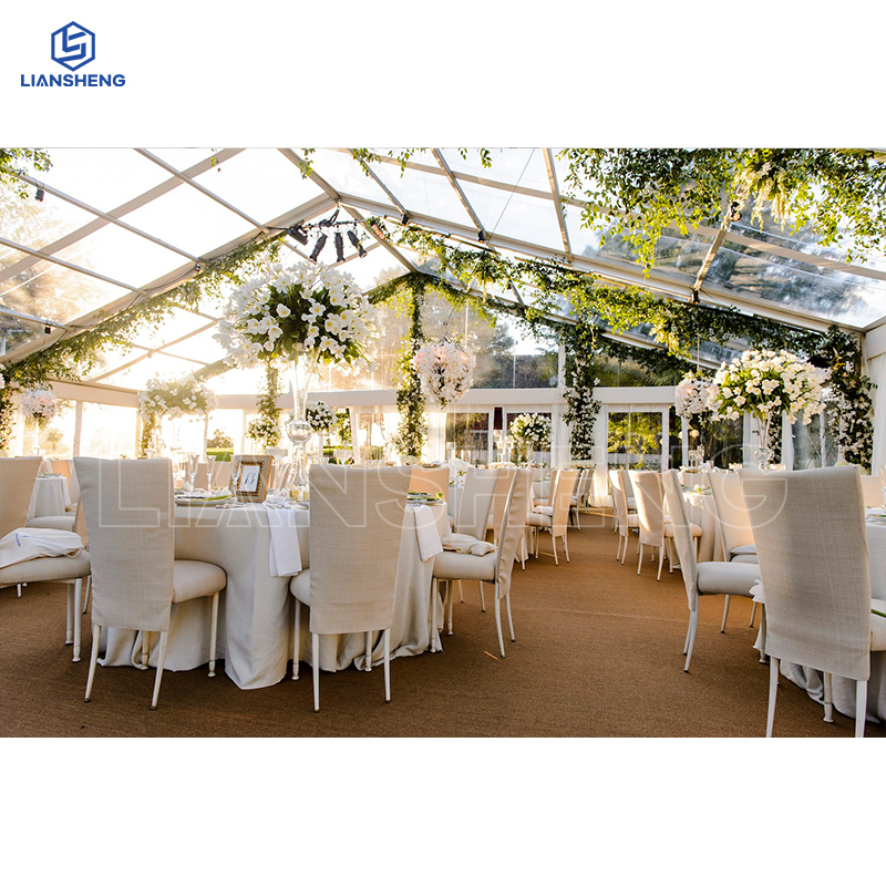 Liansheng · Pavillon du Ciel | Tente de mariage panoramique transparente en PVC de 20 m x 30 m (modèle sur mesure)