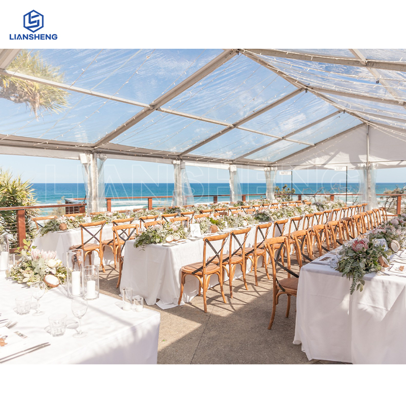 Liansheng · Pavillon du Ciel | Tente de mariage panoramique transparente en PVC de 20 m x 30 m (modèle sur mesure)