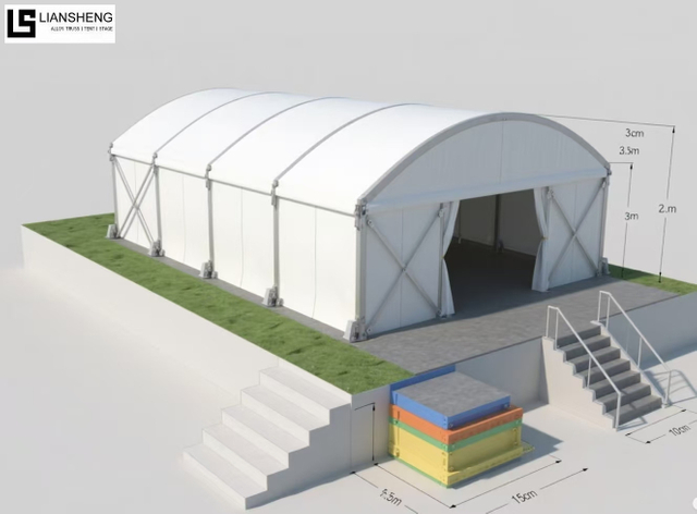 Tente Shell – Tente événementielle incurvée en aluminium pour fêtes, expositions et événements de luxe en plein air