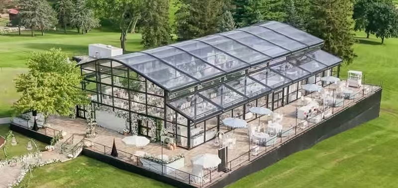 Tente en aluminium modulaire faite sur commande d'atrium avec le mur de verre trempé pour le centre commercial
